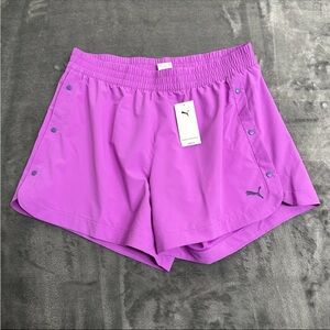 Puma Dry Cell Womens XL Moisture Wicking Training Cat Shorts Faux Side Buttons